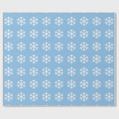 Snowflake Christmas Blue Wrapping Paper Geschenkpapier (Flach)