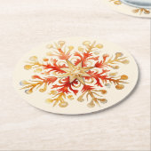 Snowflake Christmas Set of 6  Runder Pappuntersetzer (Angewinkelt)