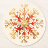 Snowflake Christmas Set of 6  Runder Pappuntersetzer (Vorderseite)