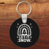 Snowflake Christmas Teacher Student Cute Rainbow L Schlüsselanhänger (Vorderseite)