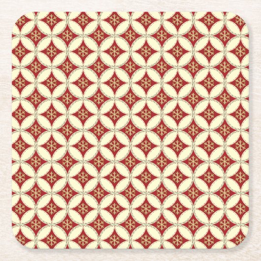 Snowflake Circles-1-UNTERSETZER-SET Rechteckiger Pappuntersetzer (Vorderseite)