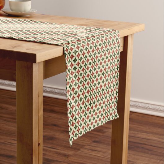 Snowflake Circles-2-14x72 COTTON TABLE RUNNER Kurzer Tischläufer (Beispiel)