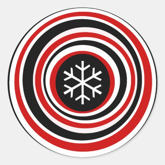 Snowflake Classic Round Sticker (Vorderseite)
