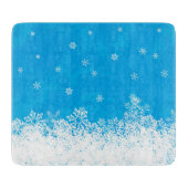 Snowflake Collection Glass Cutting Board 6"x7" Schneidebrett (Vorderseite)