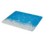 Snowflake Collection Glass Cutting Board 6"x7" Schneidebrett (Ecke)