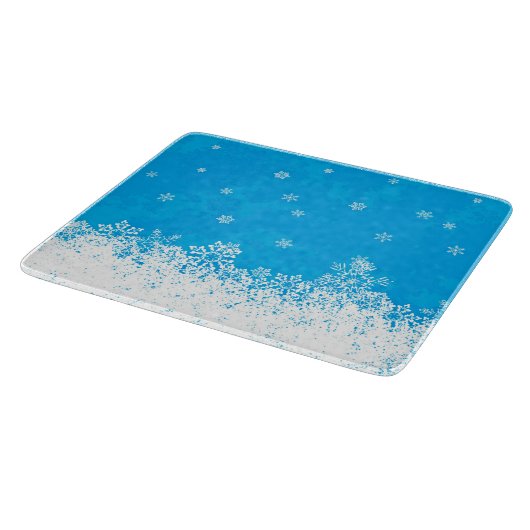 Snowflake Collection Glass Cutting Board 6"x7" Schneidebrett (Ecke)