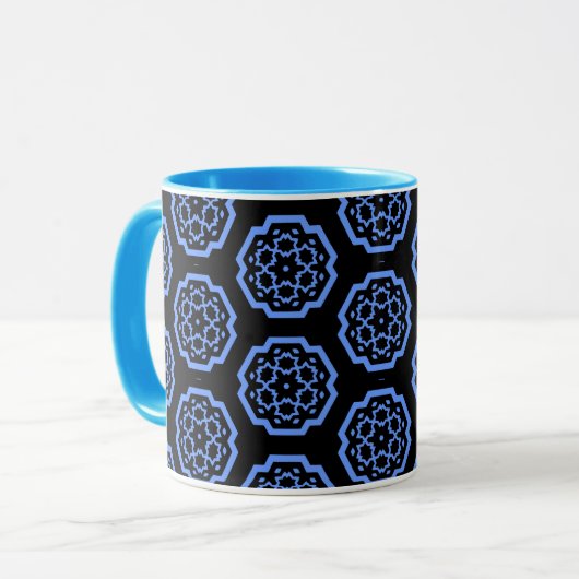 Snowflake Constellation - v2 - Blau Tasse (Vorderseite Links)