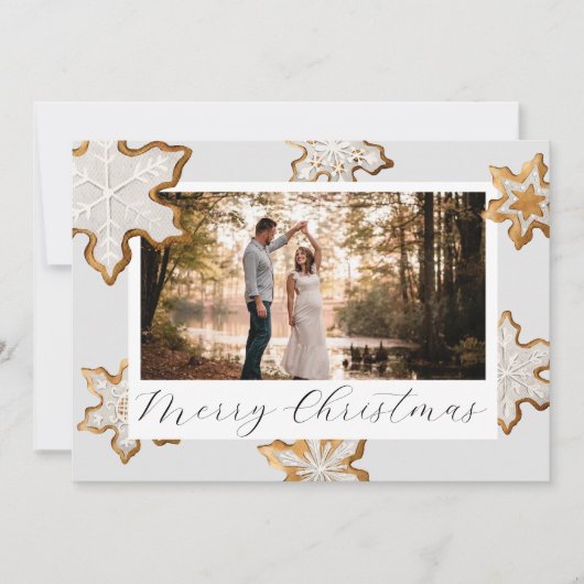 Snowflake Cookies Weihnachtskarte Feiertagskarte (Vorderseite)