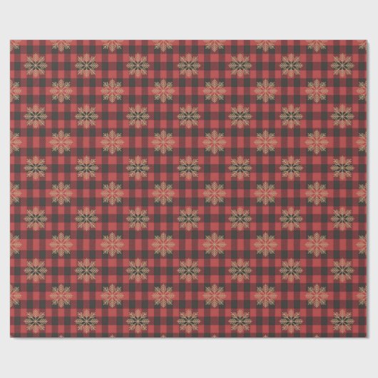 Snowflake Country Christmas Wrapping Paper Geschenkpapier (Flach)