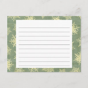 Snowflake Covered Weihnachtsrezeptkarte Feiertagspostkarte