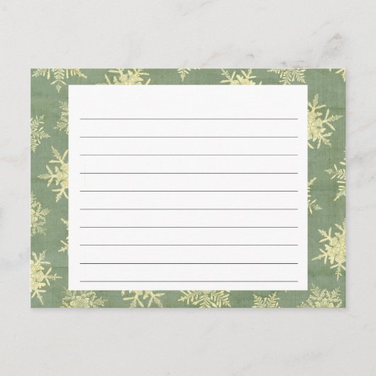 Snowflake Covered Weihnachtsrezeptkarte Feiertagspostkarte (Vorderseite)