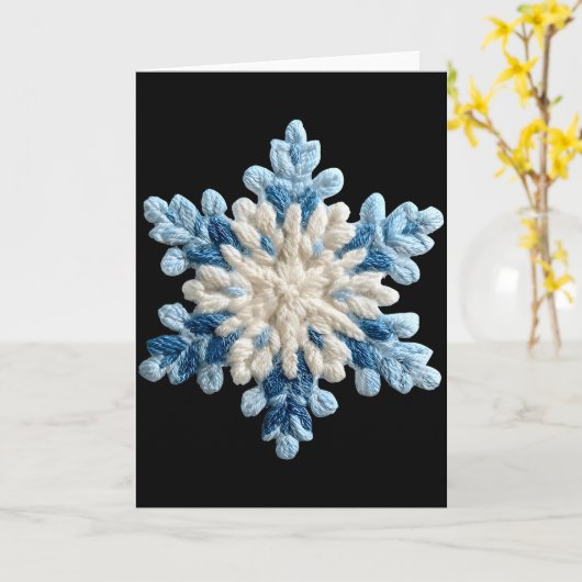 Snowflake Crochet Snow Merry Christmas Xmas Pajama Karte (Gelbe Blume)
