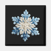Snowflake Crochet Snow Merry Christmas Xmas Pajama Magnet (Vorne)