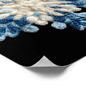 Snowflake Crochet Snow Merry Christmas Xmas Pajama Poster (Ecke)