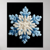 Snowflake Crochet Snow Merry Christmas Xmas Pajama Poster (Vorne)