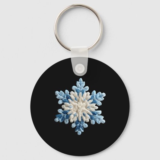 Snowflake Crochet Snow Merry Christmas Xmas Pajama Schlüsselanhänger (Vorderseite)