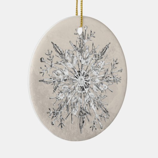 Snowflake Crystal Grunge Keramik Ornament (Rechts)