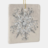 Snowflake Crystal Grunge Keramikornament (Rechts)