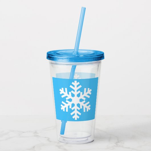 Snowflake Cup mit Litze und Strohhalm Acryltrinkbecher (Rückseite)