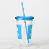 Snowflake Cup mit Litze und Strohhalm Acryltrinkbecher (Links)