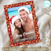 Snowflake Custom Foto Weihnachten Red 2 Side Desig
