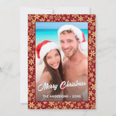 Snowflake Custom Foto Weihnachten Red 2 Side Desig (Vorderseite)