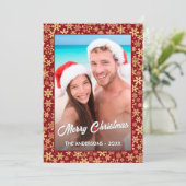 Snowflake Custom Foto Weihnachten Red 2 Side Desig (Stehend Vorderseite)
