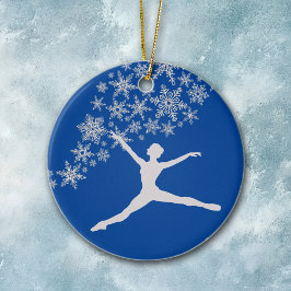 Snowflake Dancer Blau Personalisiert Weihnachten Keramik Ornament