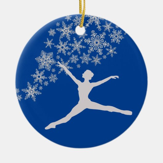 Snowflake Dancer Blau Personalisiert Weihnachten Keramik Ornament (Vorne)
