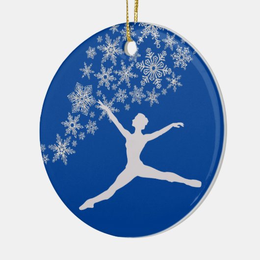 Snowflake Dancer Blau Personalisiert Weihnachten Keramik Ornament (Links)
