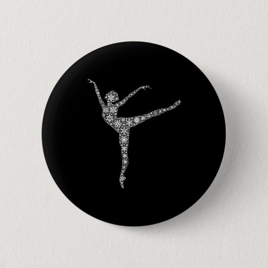 Snowflake Dancer Merry Christmas - Ballet Dance Ba Button (Vorderseite)