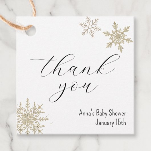 Snowflake Danke Geschenkanhänger (Vorderseite)
