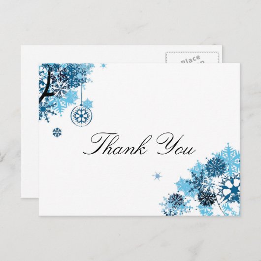 Snowflake Danke Postcard Postkarte (Vorne/Hinten)