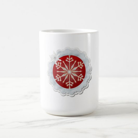 Snowflake Design Anpassbare Weihnachtszeit Kaffeetasse (Mittel)