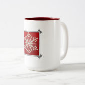 Snowflake Design Anpassbare Weihnachtszeit Zweifarbige Tasse (VorderseiteRechts)