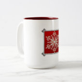 Snowflake Design Anpassbare Weihnachtszeit Zweifarbige Tasse (Vorderseite Links)