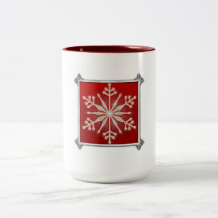 Snowflake Design Anpassbare Weihnachtszeit Zweifarbige Tasse