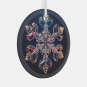 Snowflake-Design auf einem Glasdekor Ornament Aus Glas (Vorderseite Rechts)