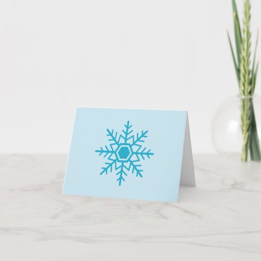 Snowflake Design Blue Dankeskarte (Vorderseite)