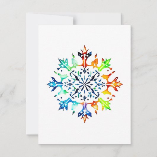 Snowflake Design D - Pen & Tinte Feiertagskarte (Vorderseite)