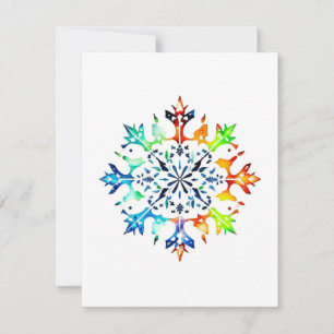 Snowflake Design D - Pen & Tinte Feiertagskarte