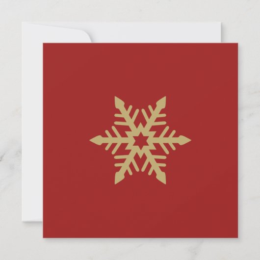 Snowflake Design Gold auf Red Feiertagskarte (Vorderseite)