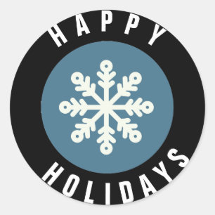 Snowflake Design Happy Holiday Sticker