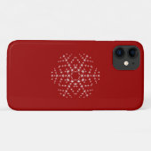 Snowflake Design in Dunkelrot und Weiß. Case-Mate iPhone Hülle (Rückseite (Horizontal))