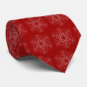 Snowflake Design in Dunkelrot und Weiß. Krawatte (Gerollt)