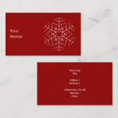 Snowflake Design in Dunkelrot und Weiß. Visitenkarte (Vorne/Hinten)