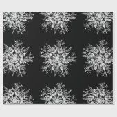 Snowflake Design Schwarz-weiß Geschenkpapier (Flach)