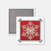Snowflake Design Weihnachten Magnet (Vorderseite/Rückseite)