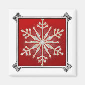 Snowflake Design Weihnachten Magnet (Vorne)