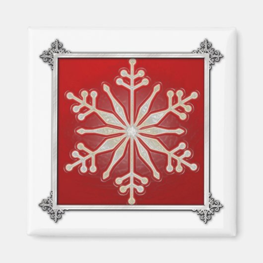 Snowflake Design Weihnachten Magnet (Vorne)